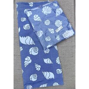 New Pair of Standard Seashell Shams Denim Blue Coastal Nautical Shells Beach
